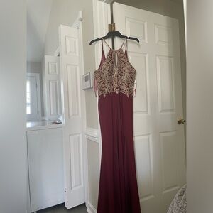 Long burgundy dress